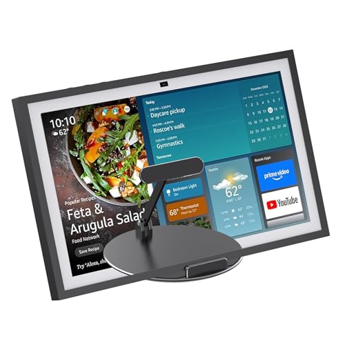 Premium Aluminum Alloy Tilt Stand for Echo Show 21 And Show 15 (1st 2nd Gen) With Swivel and Tilt Design Mount Stand And 360Rotation & Tilt Suitable for Office and Kitchen(Black) Stand for Tablet