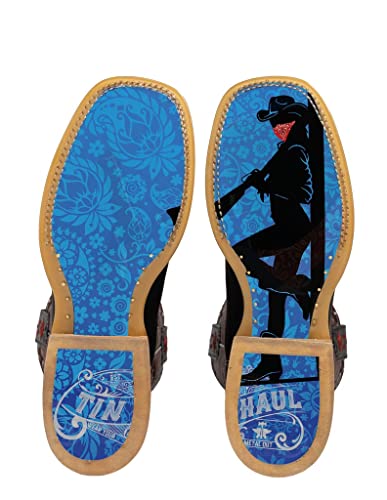 Tin Haul Women's Bandida Western Boot Broad Square Toe - 14-021-0007-1447 BL 7 M US