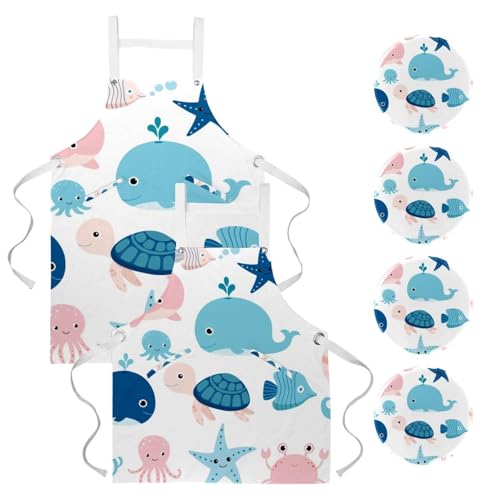 Tablier de cuisine lot de 2 imperméable et ajustable pour pâtisserie
