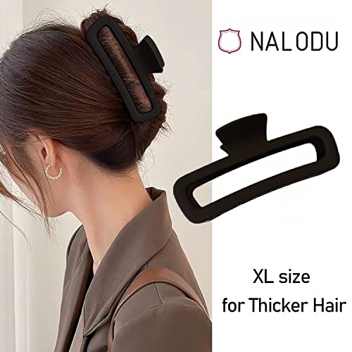 Nalodu 5-Inch Oversized Claw Clips – 2-Pack (Matte Black & Leopard) — view 5