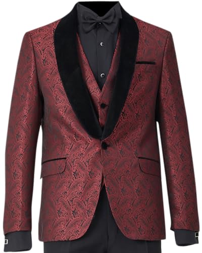Veste de smoking floral pour homme avec revers châle velours chic