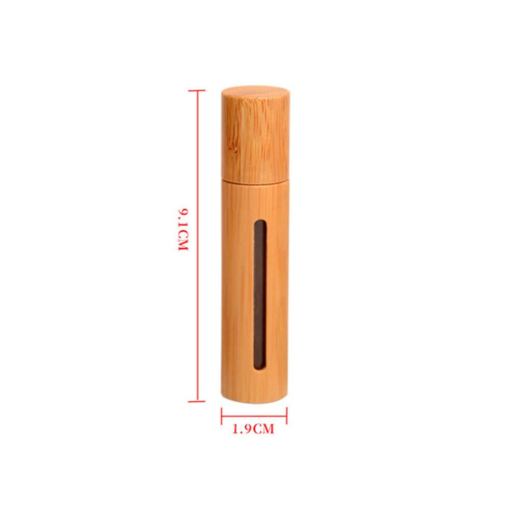 2x Bambus Roller Flaschen 10ml Mit Edelstahl-Rollerball - Nachfüllbare Roll-on Flaschen Für ätherische Öle & Seren