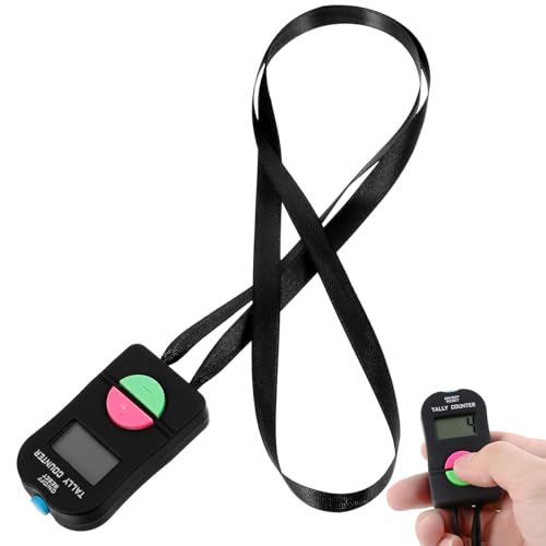 OptiPro カウンター 数取り器 4桁 0-9999 増減可能タイプ 電池付き 簡単操作 軽量 携帯便利 小型 手持ちカウンター 人数 交通量 入場者数 等 数の調査に