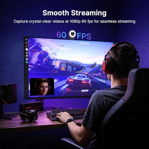 Image of NexiGo N680E Pro 4K Webcam with Ring Light, PDAF Autofocus, 1080p 60FPS, Dual Noise-Canceling Mics, Privacy Shutter, USB Plug-and-Play for Zoom, Teams, Twitch, Google Meet