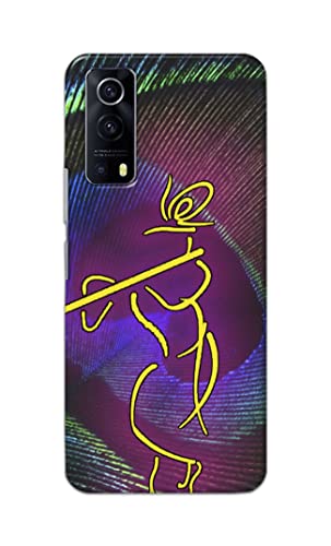 Image of PRINTFIDAA Lord Krishna On Peacock Feather Hard Back Cover for Vivo Y53S / IQOO Z3 Back Cover -(P6) KAT1007