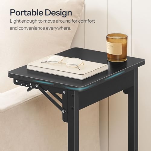 Hoobro Folding C Shaped End Table, Foldable Tv Tray Table For Eating thumb #8