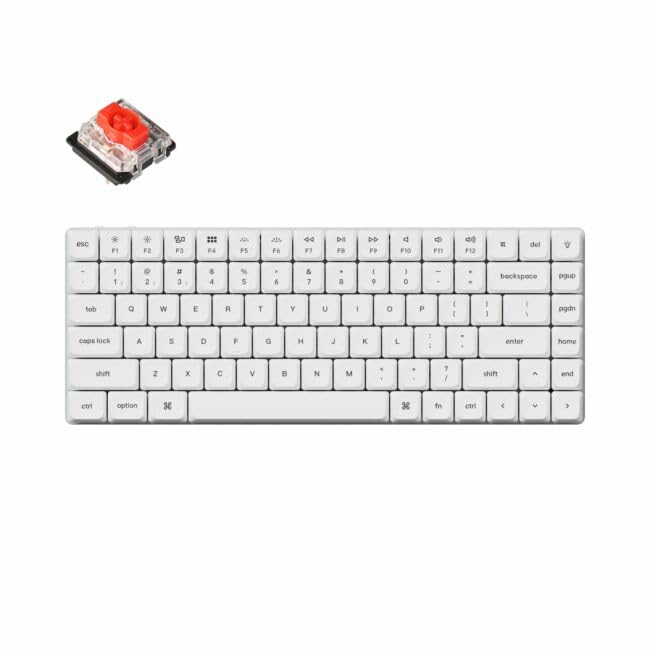 Image of Keychron K3 Pro QMK /VIA Wireless Custom Mechanical Keyboard-RGB Backlight-Non Swappable-(White) (Red Switch)