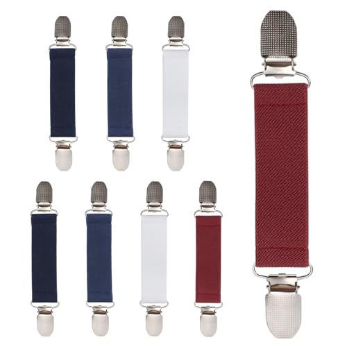 8Stks Elastische Huthalter Clip in Verschiedenen Farben, Reise Hut Clips aus Edelstahl, Tragbarer Huthalter für Rucksäcke, Freihändige Gepäck Hutklammer, Huthalterclip für Taschen Geldbörsen Freien