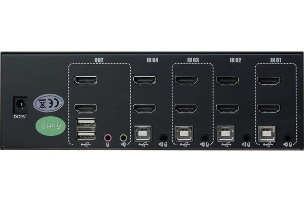DEXLAN KVM 4 ports double ecran HDMI 4K USB 2 0 cables