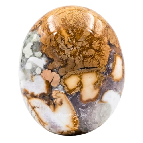 Image of Certified Conglomerate Jasper Crystal Palm Pebbles Stones for Anxiety Stress Relief Massage - AAA Grade Original Healing Gemstone Agate Palm Stone for Yoga Meditation Spiritual Reiki Feng Shui