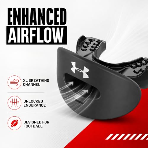 Image of Under Armour Football Lip Guard - Mouthpiece with Strap, Full Mouth Protection for Braces