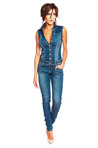Combinaison en jean LA Petite Parisienne AP-Kelly en denim bleu pour femme