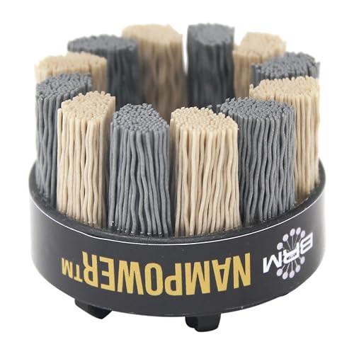Image of Brush Research ADT5018320 Nampower Turbine Style Abrasive Disc Brush, Combination Silicon Carbide /Ceramic Filament, 50mm Diameter, 18mm Bristle Length, 320 Grit (Pack of 1)