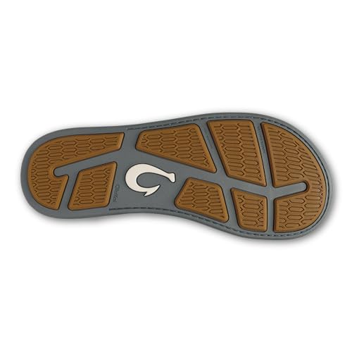 OluKai Tuahine Palm Men's Waterproof Full-Grain Leather Flip Flops, Arch Support Beach Sandals, Wet Grip Outsole for All-Day Comfort, Canoe/Rock, 15 - image 6