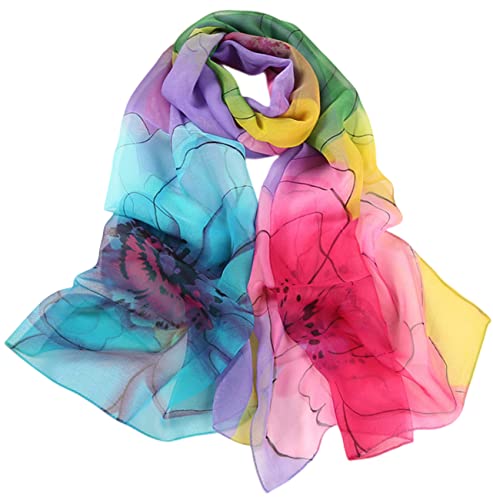 FAIRYGATE Seidentücher Damen Seiden Tuch Damen mit schlichtem Muster Eleganter Sommer schal für Frauen Hochwertiges Seidentuch Seidenschal Halstuch und Chiffon Stola Dezent Stilvoll A4219