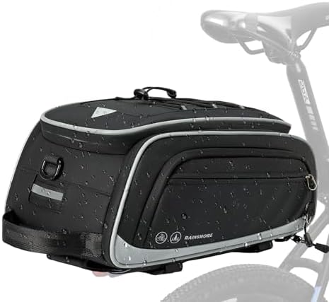 RAINSMORE Bike Pannier Bag Waterproof 15L-23L Expandable Bike Bag...