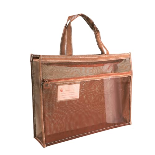 Bolsas de malla con cremallera,Bolsa de malla para suministros de arte, Bolsa-de proyectos A3 para escuel, Bolsa de almacenamiento de arte transparente de 17 x 13 x 4,4 pulgadas con asa y cremallera