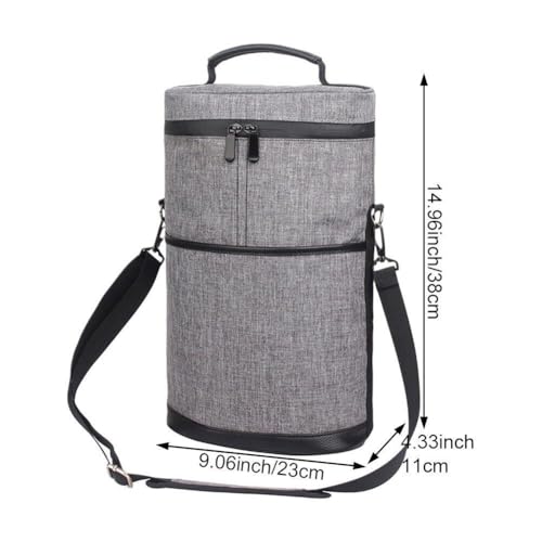 Bolsa enfriadora de vino para 2 botellas, ideal para picnics y paseos con correa de hombro 3
