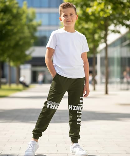 Image of KYDA KIDS 100% Cotton Track Pants for Boys | Premium Printed Soft Single Jersey Fabric | Elastic Waist Loose Fit Summer Full Length with Rib Hem (Pack of 2)