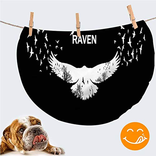 Lcggdb Raven Flannel Throw Blanket,Bird Fluttering Wings Scenery Printed Soft Receiving Blanket Baby Shower Swaddle Blanket For Crib Or Stroller, Round 31.5 Inches #TOP1