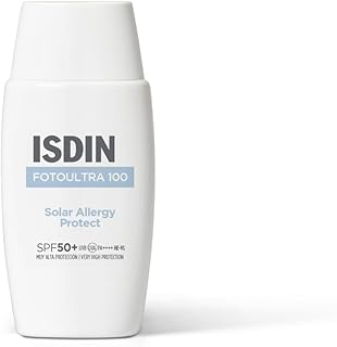 ISDIN FotoUltra 100 Solar Allergy Protect SPF 50+ (50 ml) | Crème Solaire Visage Très Haute Protection pour Peaux Allergiques au Soleil | Renforce la Protection Naturelle de la Peau