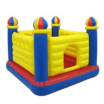 Playhouse Inflatable Soft Floor Bounce Jump-O-Lene Bouncer and Castle Ball Pit with Pump Multicolor