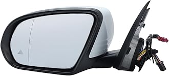 W205 Side Mirror for 2015-2021 Mercedes Benz C Class C180 C260 C300,Mercedes Driver Side Door Mirror with Electrical Folding/Blind Spot/Heated/LED Turning Signal Light/Memory/Puddle Lights (White)