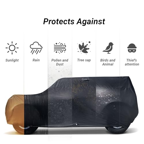 Image of Coverland Custom Fit SUV Car Cover for 2001-2026 Ford Escape, Waterproof All Weather, Car Covers for Automobiles, Rain, Snow, UV, Sun Protection, Full Exterior Covers, Stripe(Black /Gray)