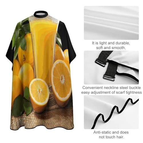 Capa para corte de cabello Oranges Orange Juice 66.9 x 56.7 pulgadas miniatura 4
