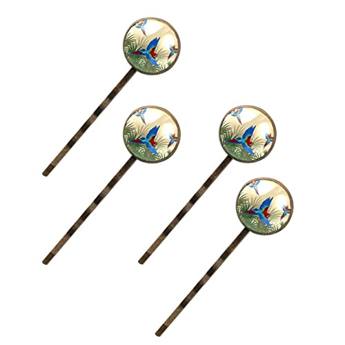 Barrettes à cheveux oiseaux tropicaux anti-glisse lot de 4