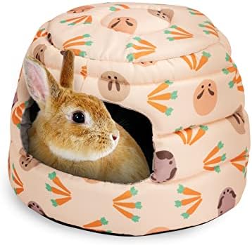 Niteangel Cama de conejo, cueva de conejillo de indias grande, escondite para conejos, hurones, chinchillas, degu, erizos, ardillas y otros animales pequeños