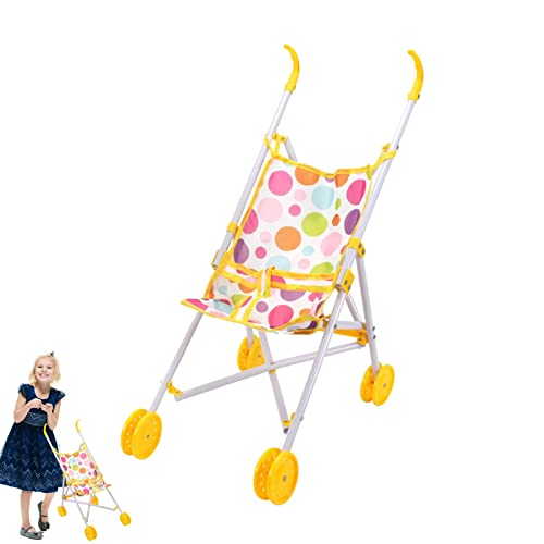 Carrinho de Boneca | Carrinho de Boneca Pólo de Ferro para Crianças Dobráveis ​​ | Crianças brincam