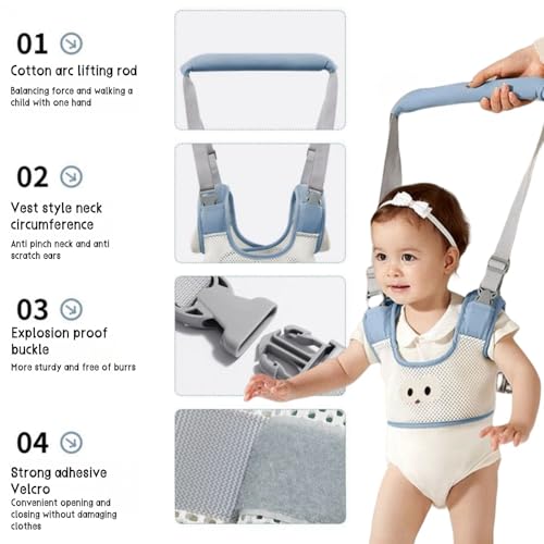 Einstellbare Baby Laufgeschirr,Lauflernhilfe Gehhilfe für Baby,Sicherheitsgurt Leine für Kinder,mit Kniepolster,für Kleinkind 8-36 Monthe