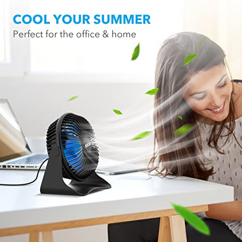 Beskar Usb Small Desk Fan, Portable Fans With 3 Speeds Strong Airflow, Quiet Operation And 360°Rotate, Personal Table Fan For Home,Office, Bedroom - 3.9 Ft Cord #TOP4