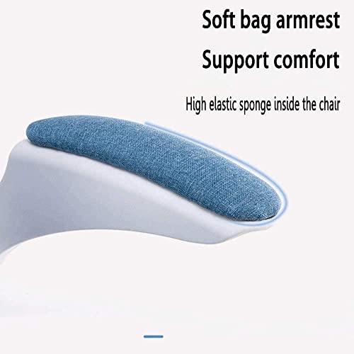 Chaise de bureau d'ordinateur en tissu bleu avec accoudoir réglable - 4