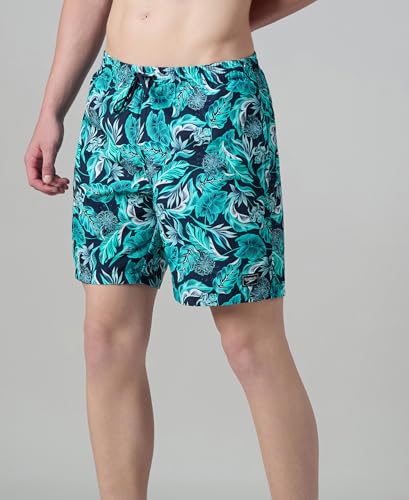 Image of Speedo Men's 4 Way Flex Essential Printed Watershorts with Side Pockets | Water Repellent | Internal Drawcord | Wide Waistband Swimming Trunks