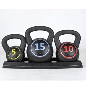 3 Pcs Kettlebell Set – 5lb, 10lb, 15lb Weight Lifting Training Kettle Bell for Cardio & Strength Exercise, Ideal for Home Gym Workouts