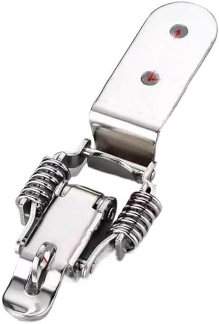 EFARMA Spring Toggle Latch Hasp,Catch Clamp Clip,304 Stainless Steel Hardware Cabinet Boxes 90° Spring Loaded Latch Catch Toggle Hasp for Sliding Door Simple Window Cabinet (Color : F) (Color : F)