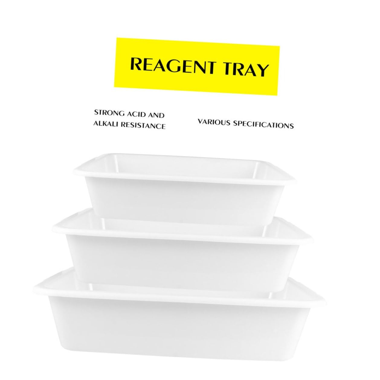 Bianco Vassoio Plastica Pezzi in 3 Reagenti Chimici