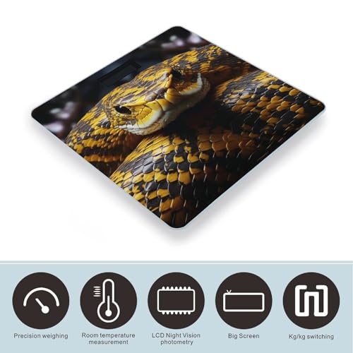 Báscula digital amarilla para peso corporal con vidrio templado miniatura 3