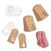 150 PCS Christmas Tags, Kraft Paper Gift Tags Hang Labels With 20M Red and White String, Christmas Tree、Snowflake、Reindeer Design for Christmas Gift Favor,Christmas Party and Decorating Christmas Tree