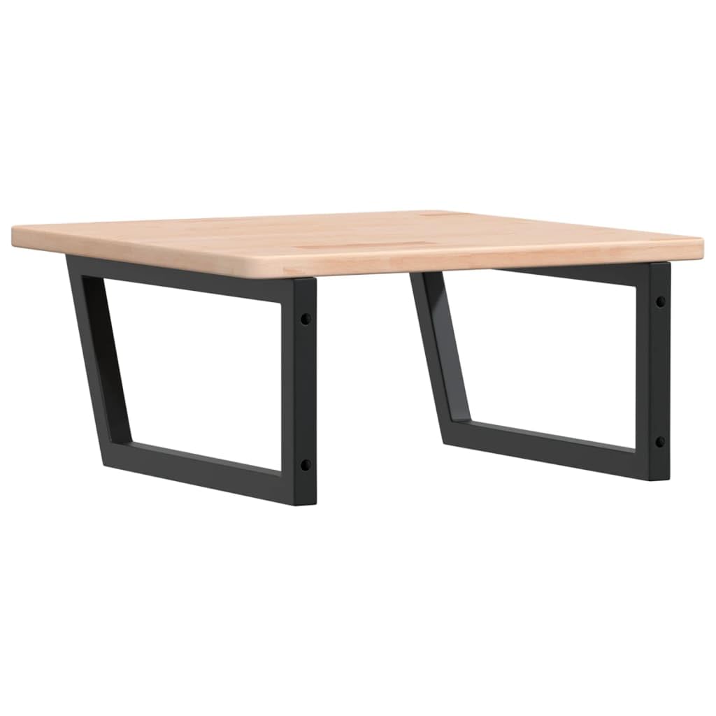 Lavabo flotante de madera maciza de roble con mango de acero, estante de pared de baño resistente, estante para cremas y toallas que ahorra espacio, sin taladrar