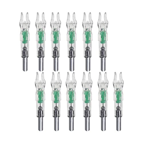CAKEEYUM Encoches de flèche LED en Plastique Lumineux pour tir à l'arc, 12 pièces éclairées, Queue d'arc, Couleur aléatoire, pour flèches, flèches,...