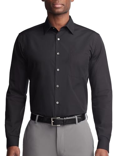 Van Heusen Regular Fit Long Sleeve Dress Shirt BLACK 17.5 Nk 32-33 Sl