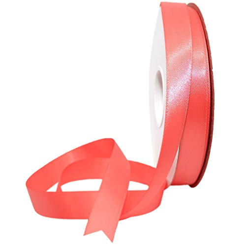 Image of Morex Ribbon 08816 /50-243 Double Face Satin Ribbon, 3 /8 inchx 50 Yd, Watermellon
