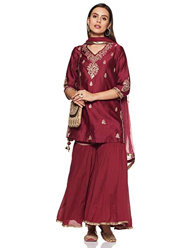 Image of BIBA Women's Cotton Straight Salwar Suit Set