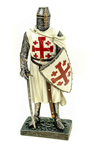 Joh. Vogler GmbH Chevalier de la Sainte Tombe avec épée et bouclier 18 cm Sculpture Chevalier Templier
