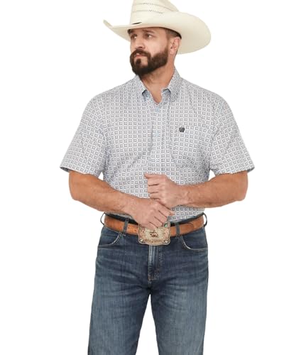 Cinch Men's Light Blue Print Shirt