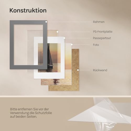 WOLTU Bilderrahmen 30x40, 3er set, MDF-Holz Fotorahmen mit Passepartout – Ansicht 4