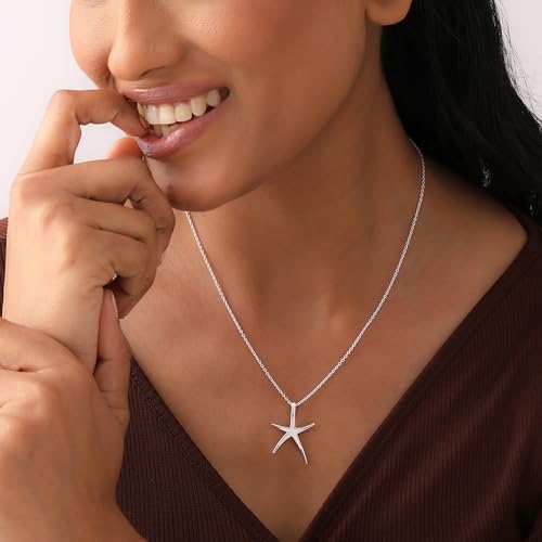 Image of TRUESILVER ACPL 925 Sterling Silver Pendant Necklace for Women | Elegant Charm Necklace | Contemporary Statement Jewelry | Birthday Anniversary Gift